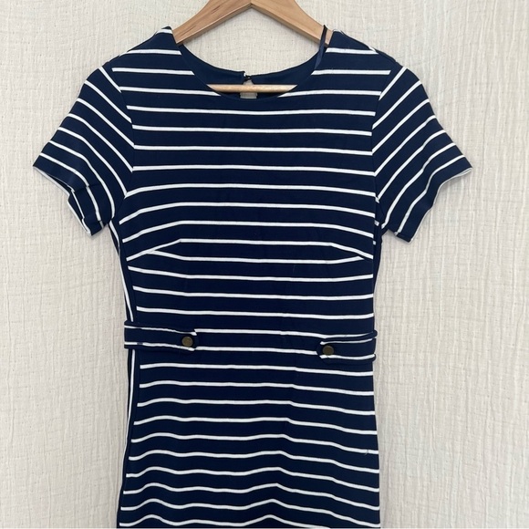 Banana Republic Navy & White Striped Nautical Dress - Size 4 - Picture 4 of 6